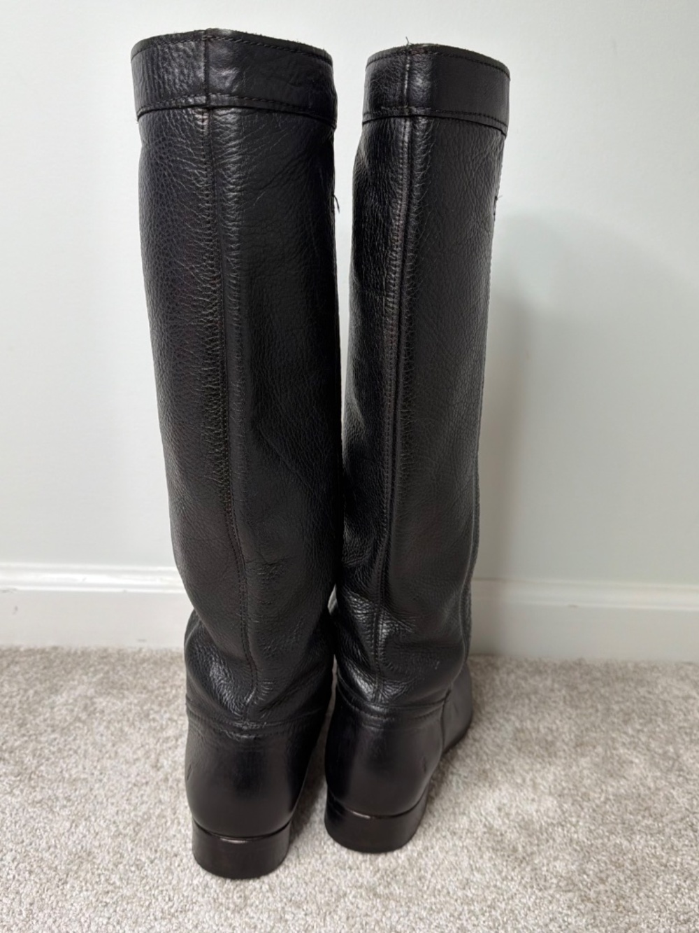 Frye Cara Roper Tall Black Leather Riding Boots 8.5 - Picture 4 of 10